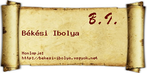 Békési Ibolya névjegykártya